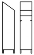 Armoire vestiaire inox 1 porte - En acier inox - Dimensions (L x P x H) : 350 x 400 x 2000 mm
