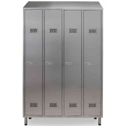 Vestiaire en acier inoxydable - 4 portes - L 1200 x P 400 x H 2000 mm