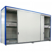 Armoires de stockage pour 32 fûts conteneur 2 niveaux avec rétention