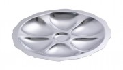 Assiette à huîtres 'Louis XV' en inox 18%
