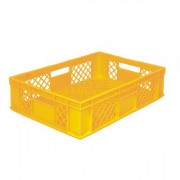 Bac maraicher plastique parois ajourées - 600 x 400 mm - Jaune - Volume : 29 à 80 L