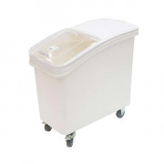 Bac alimentaire mobile en plastique - Couvercle transparent - Capacité : 102L - L.740 x l.391 x H.741 mm - Blanc