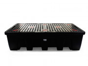 Bac de rétention 2 cubitainers en polyéthylène - pehd