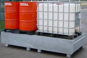Bac de rétention en acier pour 2 cuves ibc