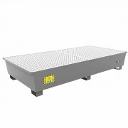 Bac de rétention en acier galvanisé 2 IBC ou 8 fûts - Capacité 1000L
