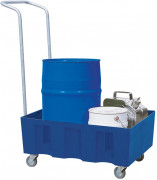 Bac de rétention plastique mobile - 60 ou 220 L - Avec ou sans caillebotis