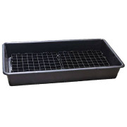 Bac de rétention pour paillasse en PEHD avec caillebotis - Capacité 65 litres