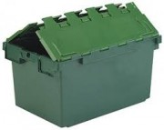 Bac en plastique avec couvercle solidaire