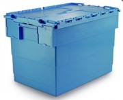 Bac plastique à couvercle solidaire