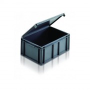 Bac plastique Normes Europe à couvercle solidaire