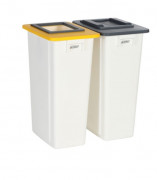 Bac poubelle tri sélectif 2 bacs 80 L