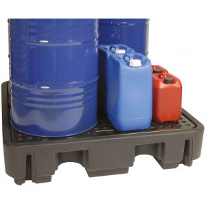 Bac de rétention PE avec caillebotis - 4 fûts 220 L