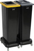 Bac tri sélectif 2 collecteurs 80 L sur roulettes