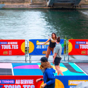 Bâche publicitaire pour barrière Vauban - Impression numérique personnalisée R/V - Polyester 210 gr / B1 - Format : 1,80 m x 0,83 m