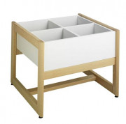 Bac à albums sur piètement - 4 cases - L.62 x P.62 x H.51 cm ou 81 cm