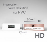 Badge de nomination aimanté en PVC - 85 x 27 mm