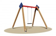 Balançoire en bois avec siège bébé