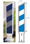Balise d'obstacle réfléchissante - Simple ou Double face - H.1220 mm x L.250 mm x Ep.75 mm
