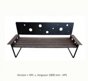 Banc bois, acier, alu