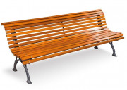 Banc public en bois 2000 mm - 18 lames - Piètement en fonte
