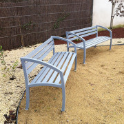 Banc d'extérieur en acier - 6 lattes d'assise