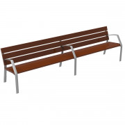 Banc d'exterieur en bois avec pieds en aluminium