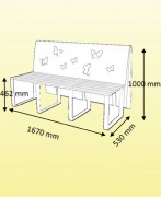 Banc de jardin bois et acier