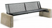 Banc en acier 2340 mm avec accoudoir béton