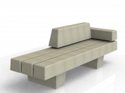 Banc en béton 3 assises