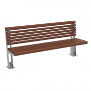 Banc en bois avec assise galvanisé