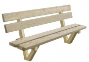 Banc public en bois pin autoclave - longueur : 1990 mm - à sceller