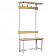 Banc et penderie bois et acier