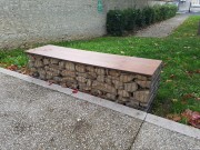 Banc gabion sans dossier - Assise en compact HPL