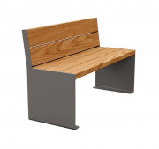 Banc public acier et bois sur platines