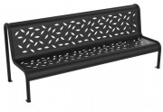 Banc public en acier perforé - Longueur 2100 mm - Assise 450 mm - A sceller