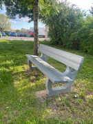Banc public avec dossier 100 % recyclé - durable et écologique - Longueur : de 90 cm à 180 cm