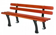 Banc public bois exotique 5 lames - Longueur 1800 mm - A sceller