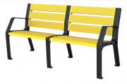 Banc public en plastique recyclable - L. de 165 à 323 cm - avec ou sans accoudoirs
