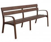 Banc public en plastique recyclé marron - 5 lames