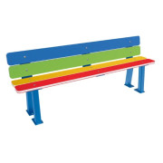 Banc scolaire Arc-en-ciel en bois- 4 Lames - Hauteur d'assise: 290 ou 400 mm - Sur platine - L.1250 x H.480 ou 590 mm