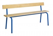 Banc maternelle 2 lames avec dossier 1 lame - T1 à T4 - L.120 à 200 cm - Hêtre massif - Empilable