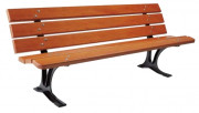 Banc urbain bois exotique - Pieds en fonte - Longueur : 180 ou 200 cm