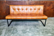 Banquette capitonnée en cuir et métal pour restaurant - 1,5 à 3,5 places - Longueur 100 à 180 cm