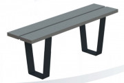 Banquette extérieure en acier et plastique recyclé - L. 1200 ou 1800 mm