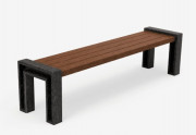 Banquette publique en plastique recyclé anti-graffiti - L1800 ou 1930 mm - Assise 450 ou 475 mm