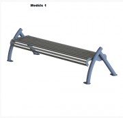 Banquette publique métal