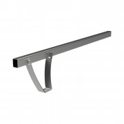 Barre de protection rectangulaire en inox pour rayon magasin - Tube avec pieds - Epaisseur: 30 x 40 mm - Longueur: de 1 à 3 m
