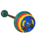 Barre lestée et poids de musculation - Longueur 130 cm - Diamètre 28 mm - Charge 17 kg