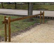 Barrière de passage coulissante en bois - Lisse 4 m - Ht. 3,50 m