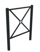 Barrière de ville en acier - Bombée - L.1000 à 1500 x P.76 x H.1200 mm – Anthracite